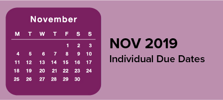 November 2019 Individual Due Dates