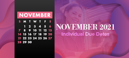 November 2021 Individual Tax Due Dates